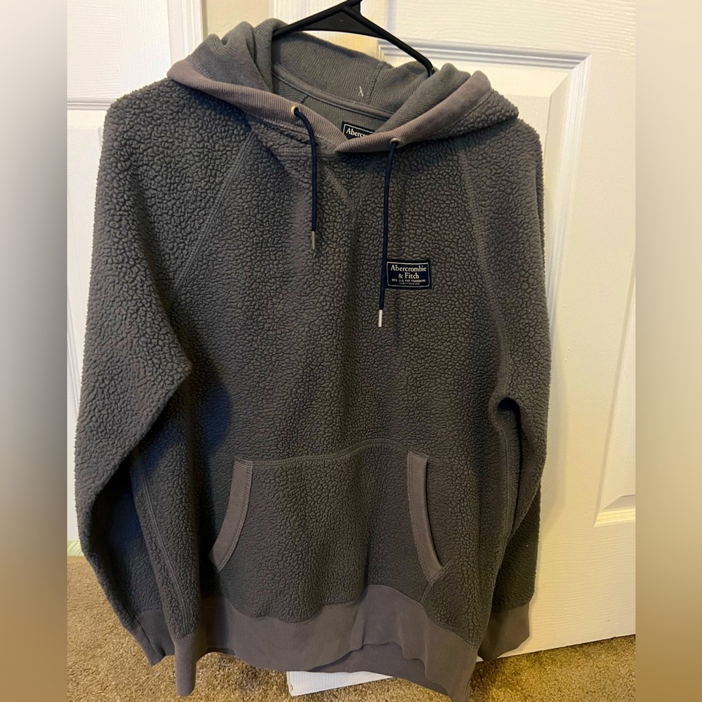 Abercrombie & Fitch Fleece Gray Sweatshirt Hoodie Size:M